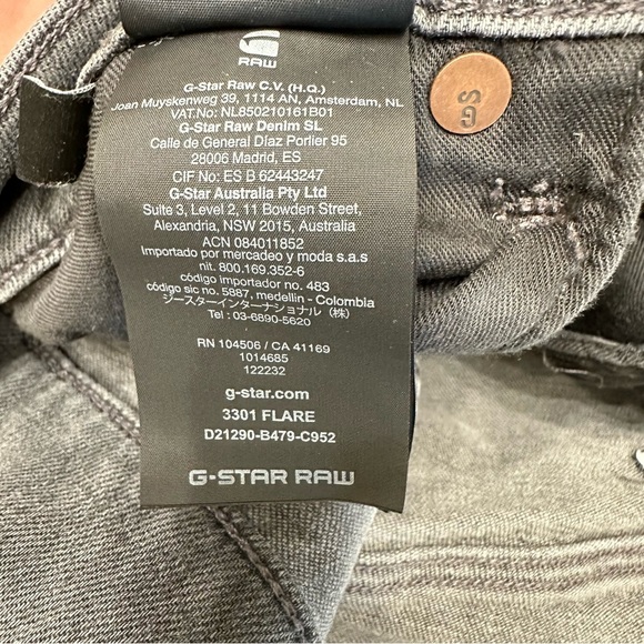 G-STAR RAW Women's 3301 Flare Jeans Faded Grey Generation - Picture 14 of 15